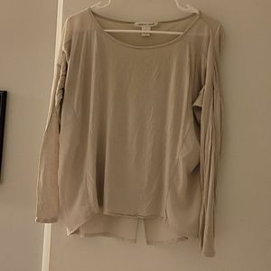 Tan August Silk long sleeve top